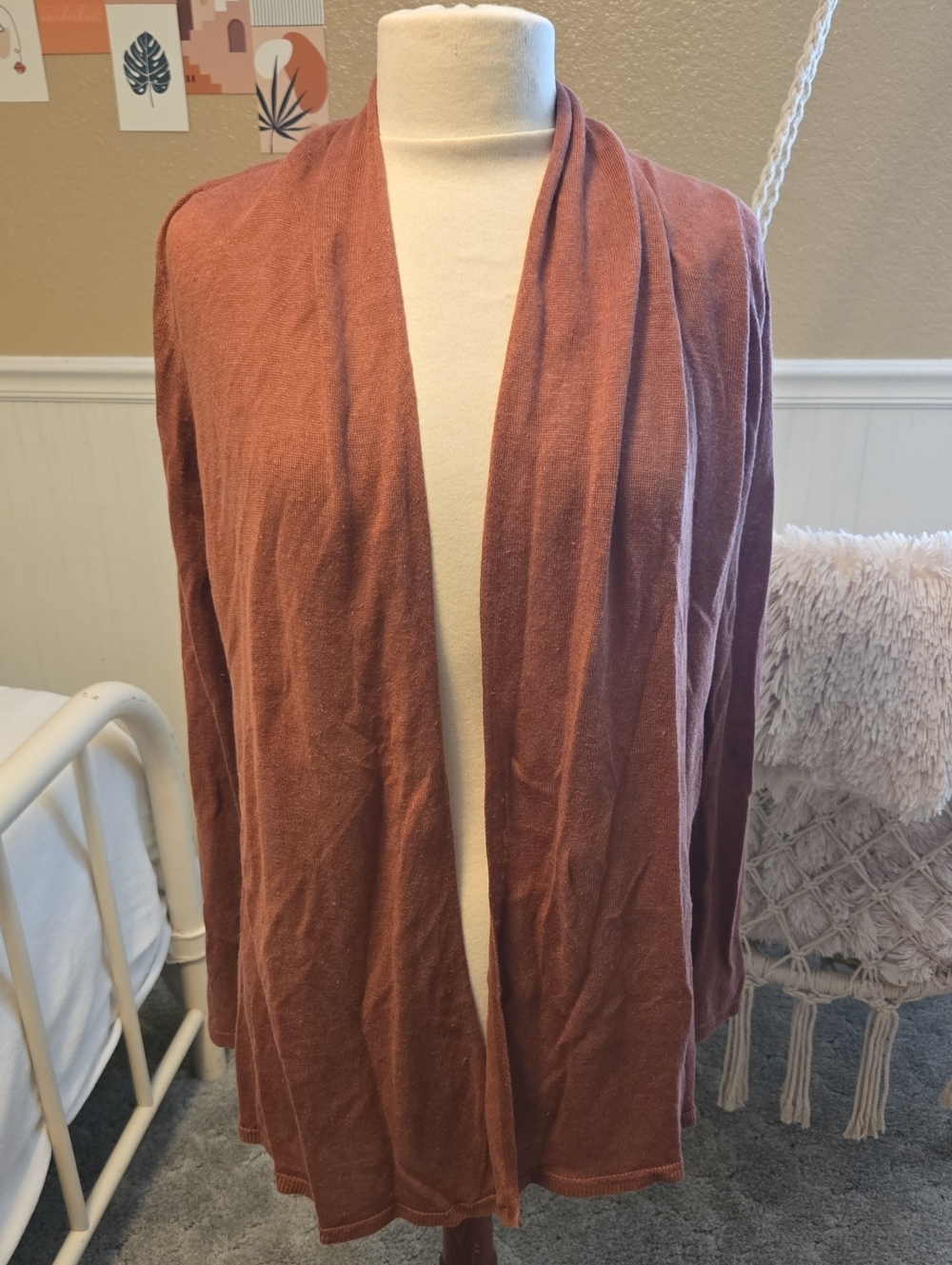 Rachel Zoe Rust-Tone Open Front Cardigan